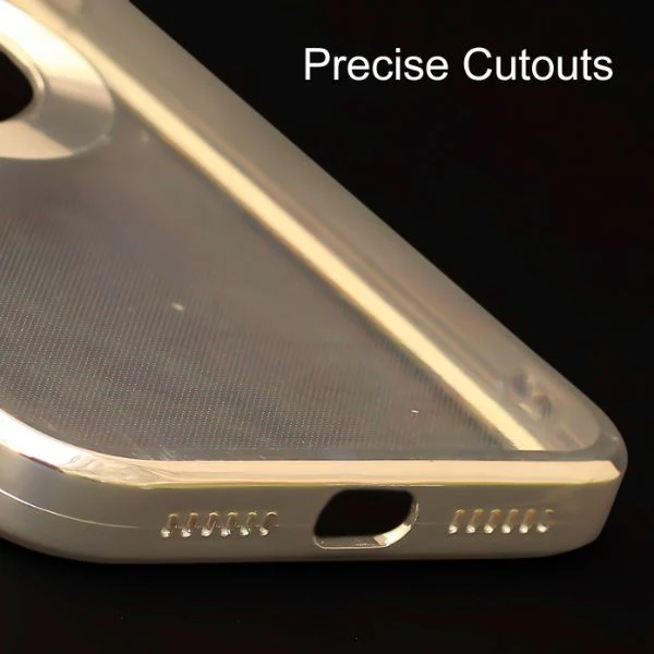Silver 6D Chrome Logo Cut Transparent Case for Apple iphone 12 - Image 4