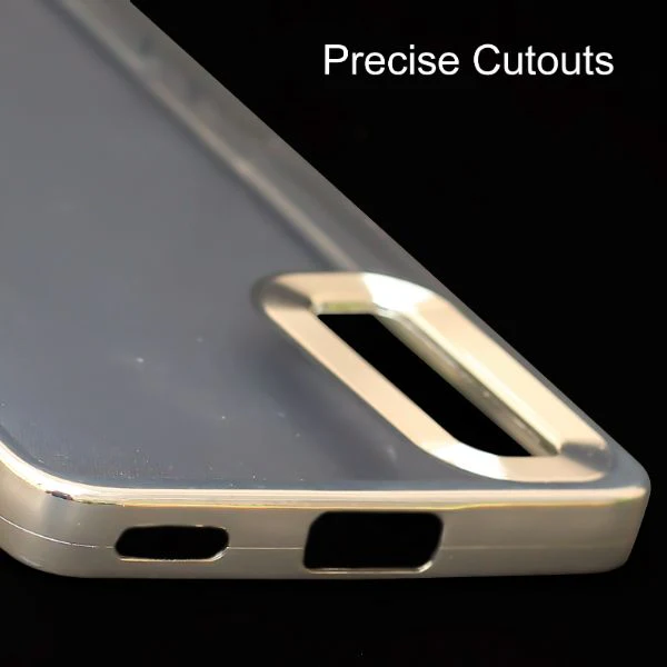 Silver 6D Chrome Logo Cut Transparent Case for Oppo Reno 8T - Image 5