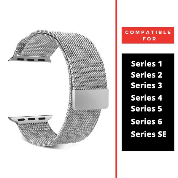 Silver Chain Strap For Apple Watch Series SE GEN 2 (38mm/40mm/41mm)