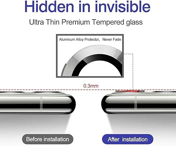 Silver Metallic camera ring lens guard for Apple iphone 15 Pro Max - Image 8