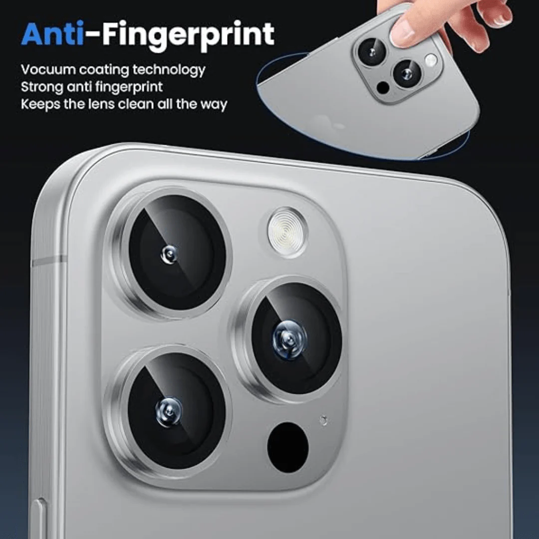 Silver Metallic camera ring lens guard for Apple iphone 16 Pro - Image 3