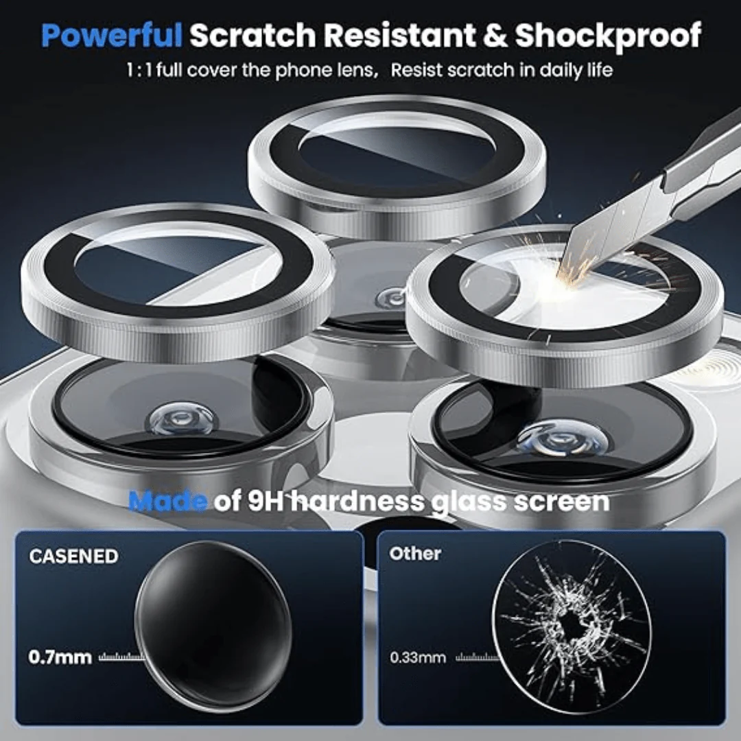 Silver Metallic camera ring lens guard for Apple iphone 16 Pro - Image 4