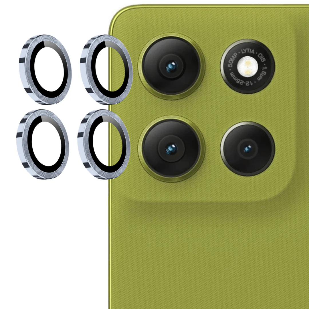 Silver Metallic camera ring lens guard for Motorola G86 Power