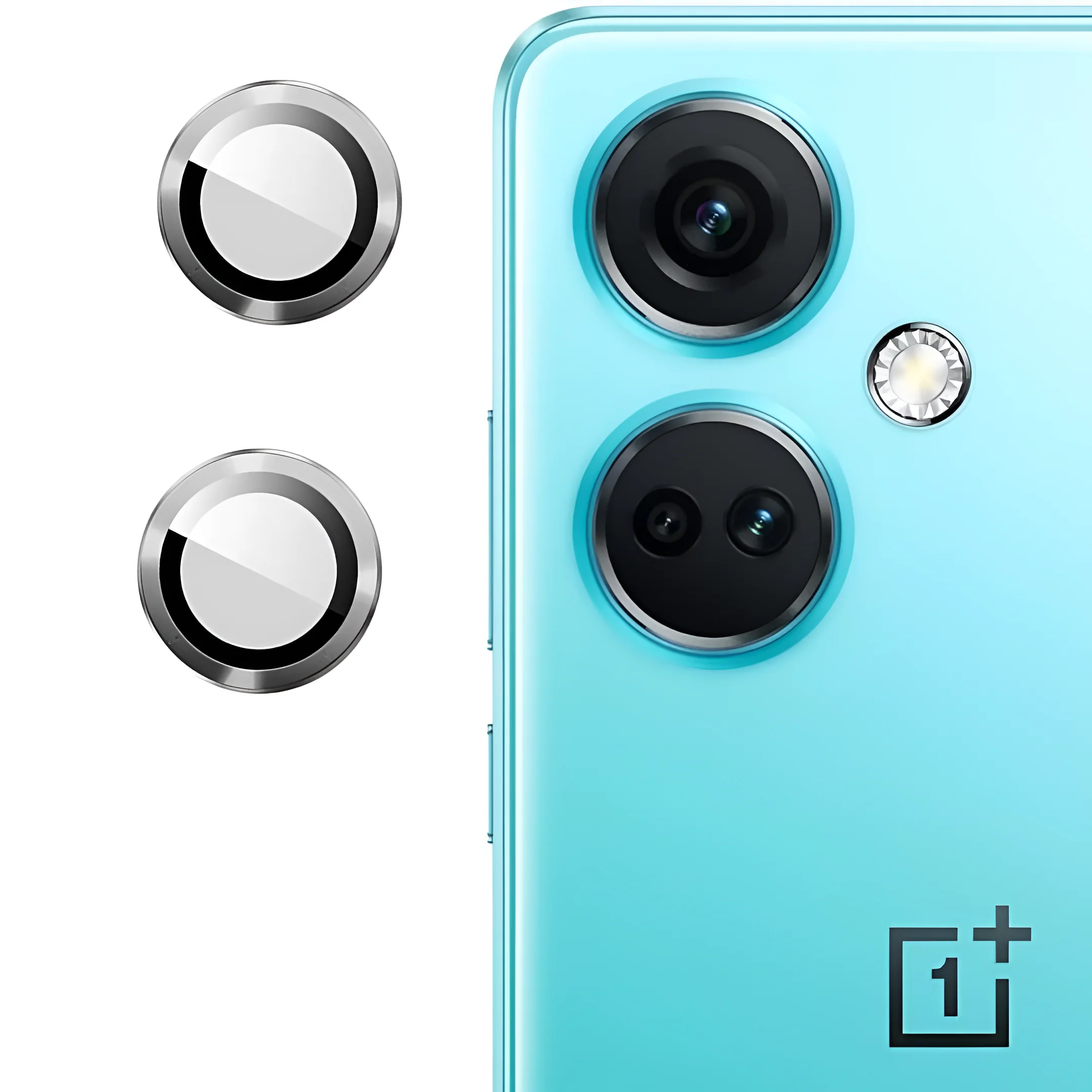 Silver Metallic camera ring lens guard for Oneplus Nord Ce 3