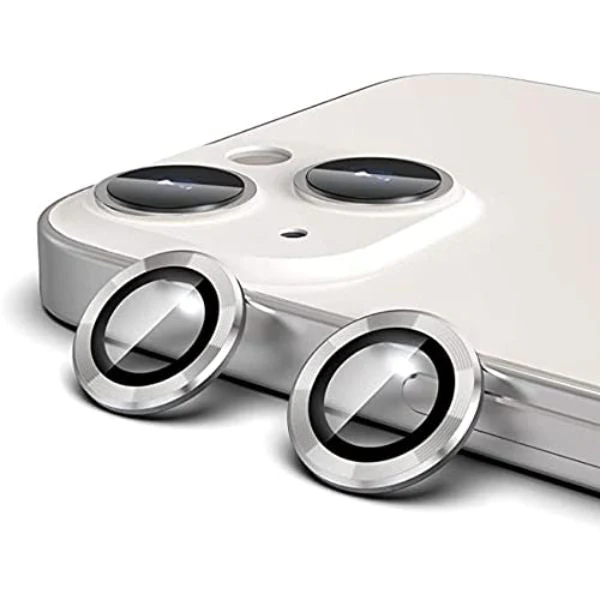 Silver Metallic camera ring lens guard for Apple iphone 14
