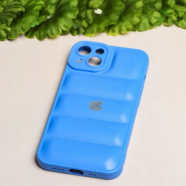 Sky Blue Puffon silicone case for Apple iPhone 14 - Image 3