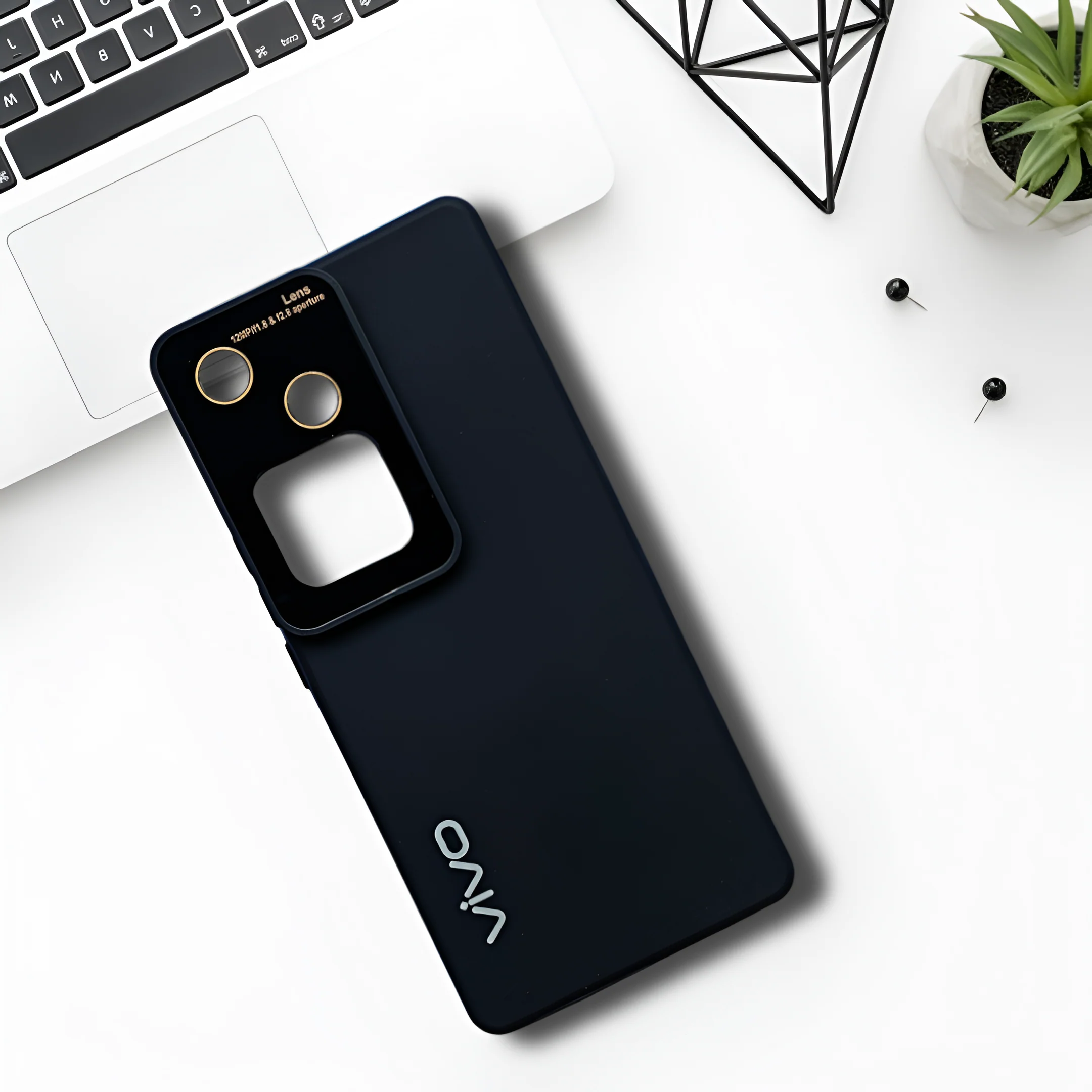 Spoov Luxury Black Silicone Case for Vivo V30 5g
