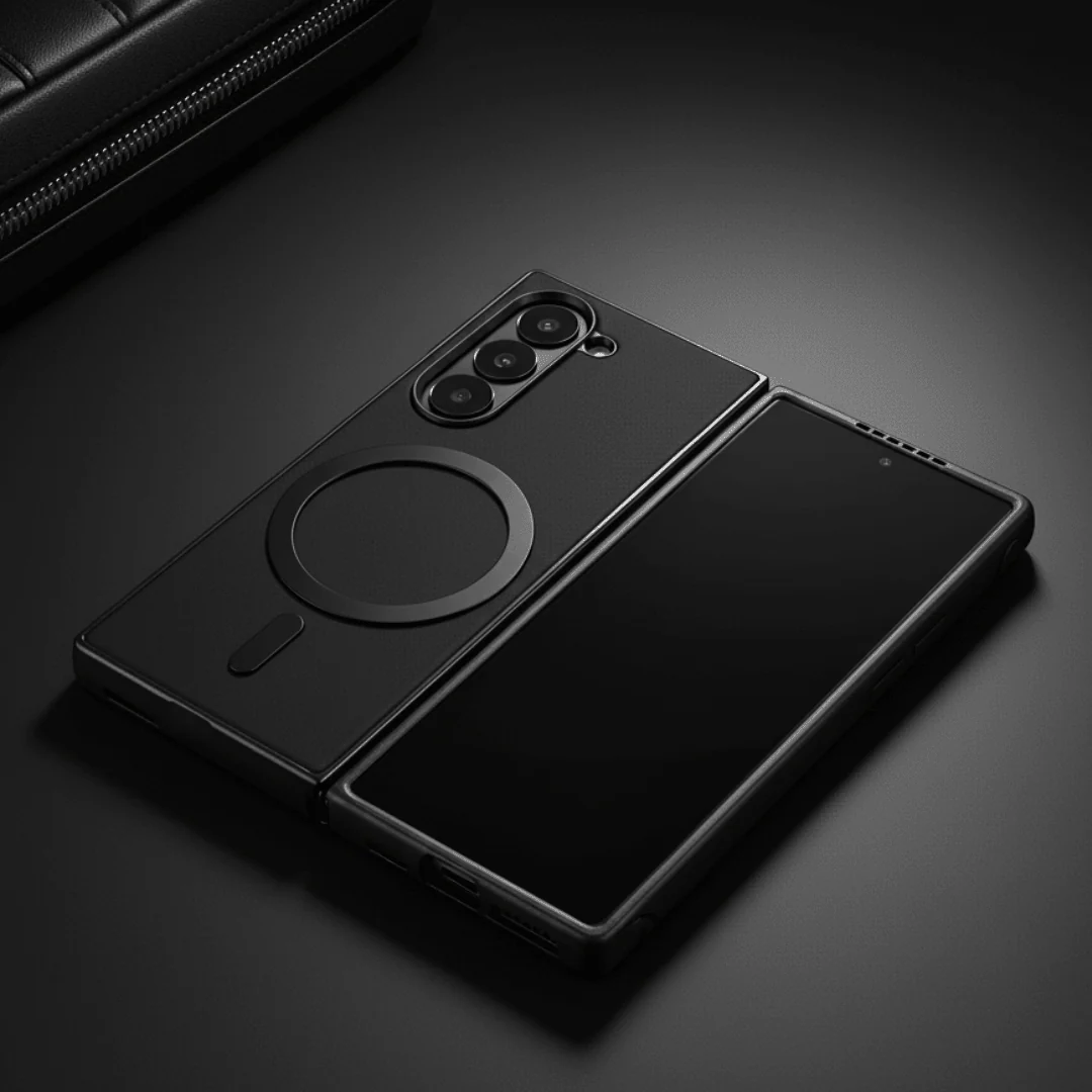 Stride Black Magsafe Leather Case for Samsung Galaxy Z FOLD 6