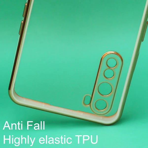 White Electroplated Transparent Case for Oneplus Nord - Image 2