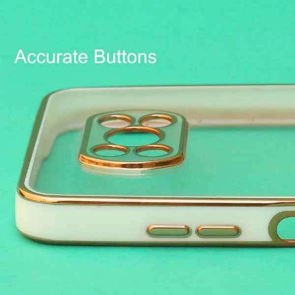 White Electroplated Transparent Case for Poco X3 - Image 3