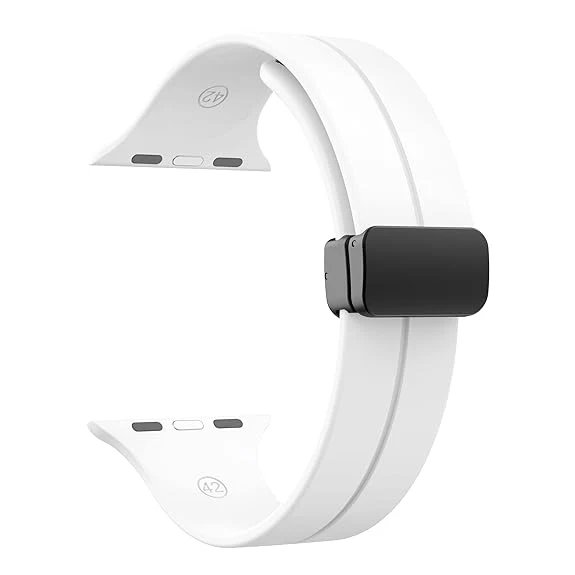 White Magnetic Clasp Adjustable Strap For Apple Watch Series 1 (42mm/44mm/45mm/46mm/49mm) - Image 3