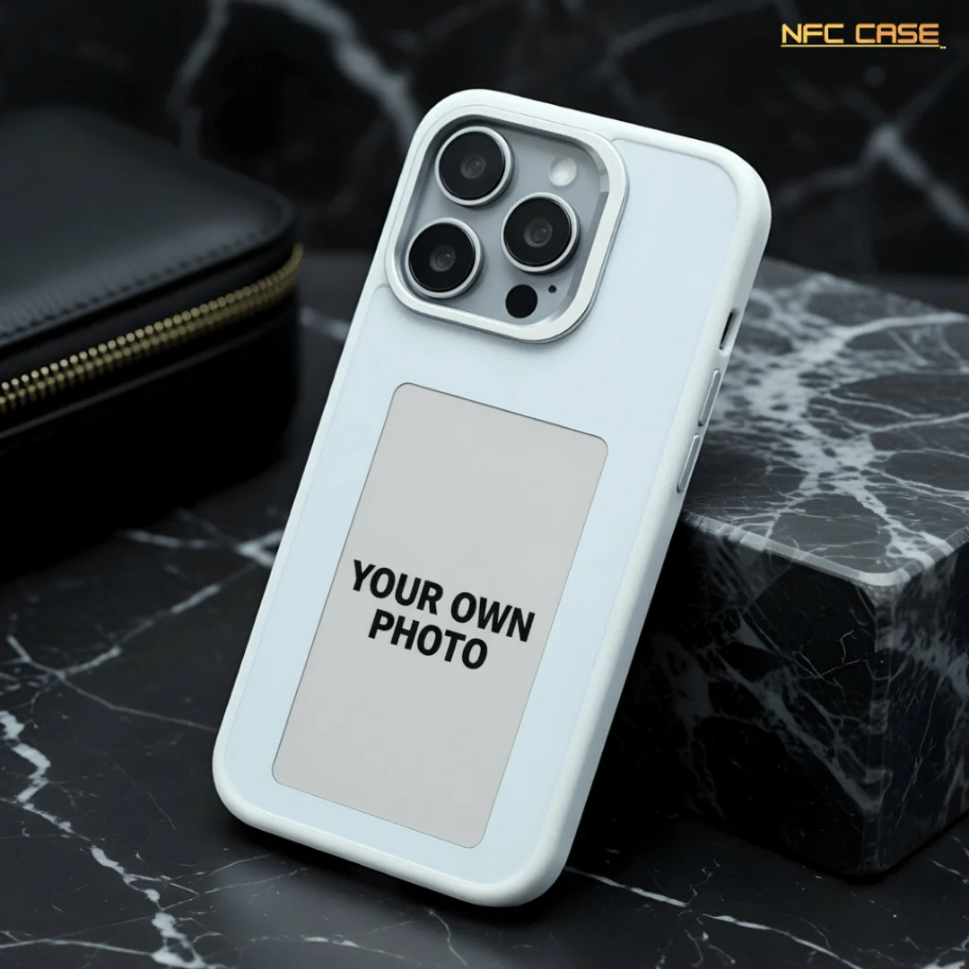 White NFC Integration & E-Ink Technology Case for Apple Iphone 14 Pro - Image 2