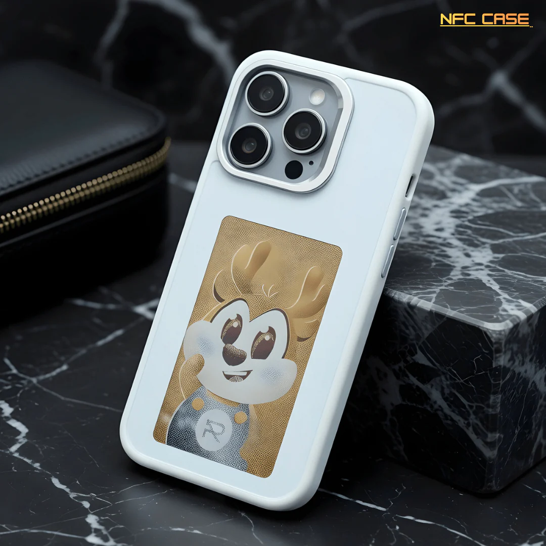 White NFC Integration & E-Ink Technology Case for Apple Iphone 14 Pro - Image 5