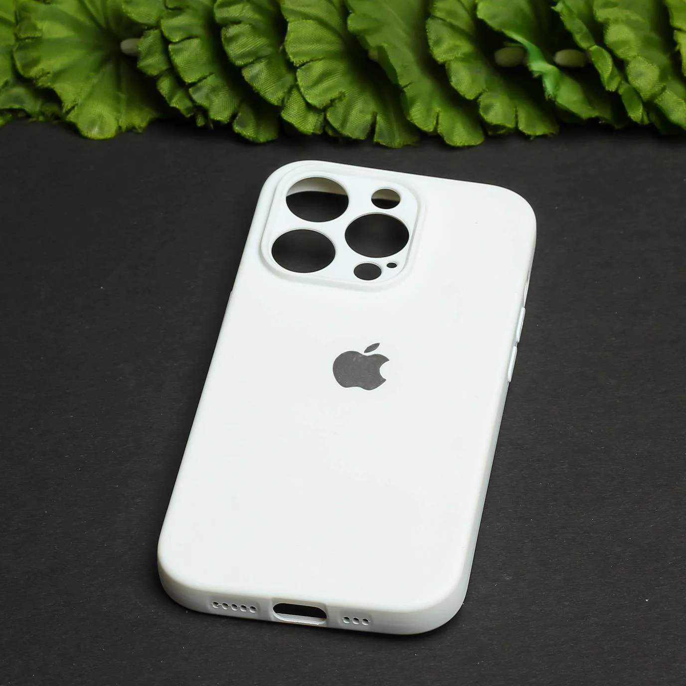 White Original Camera Safe Silicone case for Apple iphone 14 Pro - Image 2