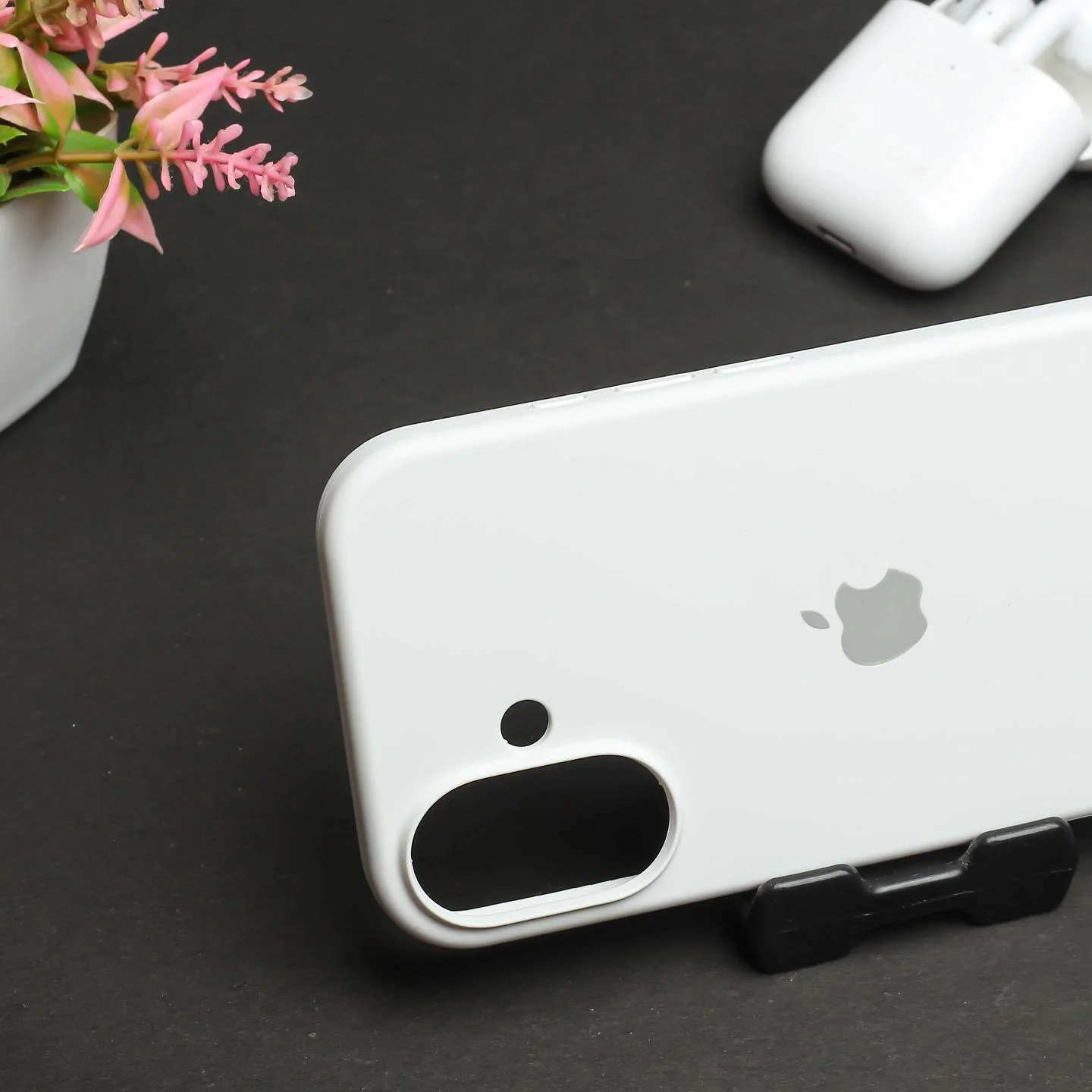 White Original Silicone case for Apple iphone 16 Plus - Image 3