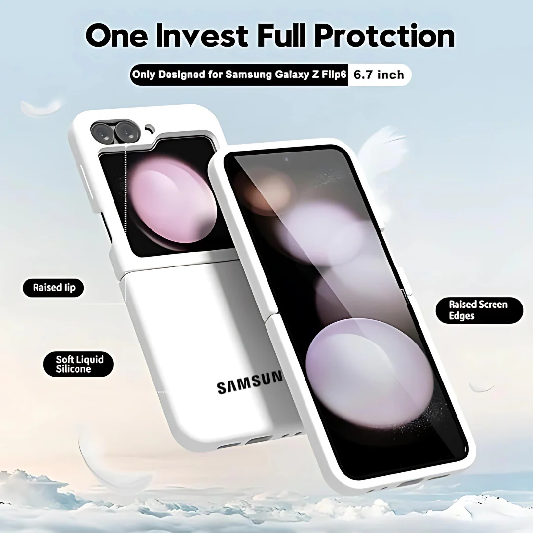 White Original Silicone case for Samsung Galaxy Z FLIP 7 fe - Image 2