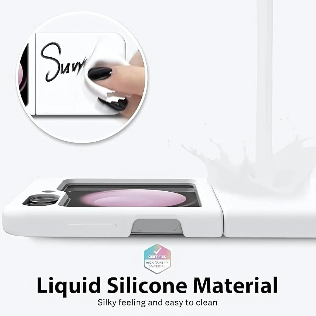 White Original Silicone case for Samsung Galaxy Z FLIP 7 fe - Image 3