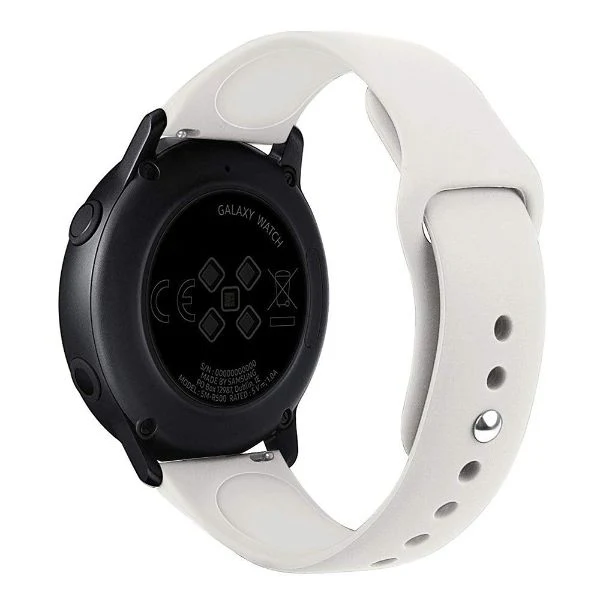 White Plain Silicone Strap For Smart Watch (22mm) - Image 3
