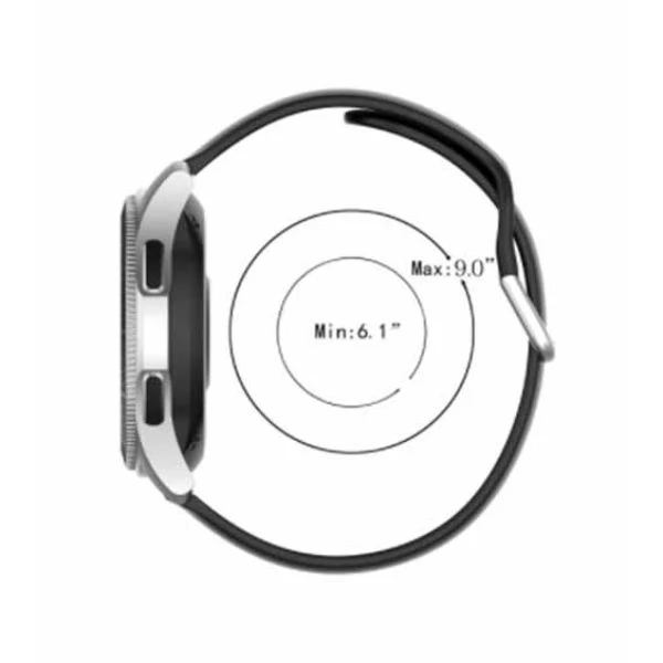 White Plain Silicone Strap With Stainless steel Buckle For Smart Watch (20mm) - Image 4