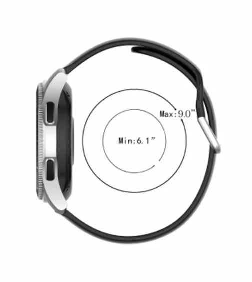 White Plain Silicone Strap With Stainless steel Buckle For Smart Watch (22mm) - Image 5