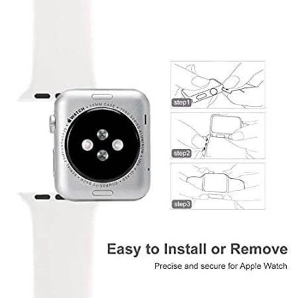 White Plain Silicone Strap For Apple Watch Series 8 (38mm/40mm/41mm) - Image 4