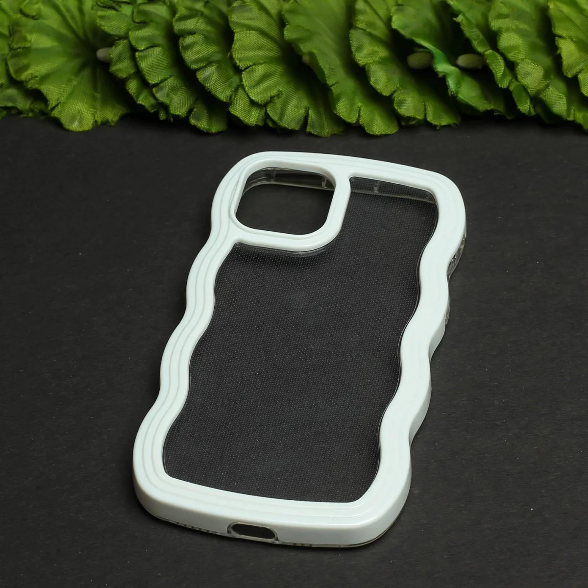 White Zig Zag Frame Silicon Case for Apple Iphone 15 Pro Max - Image 2