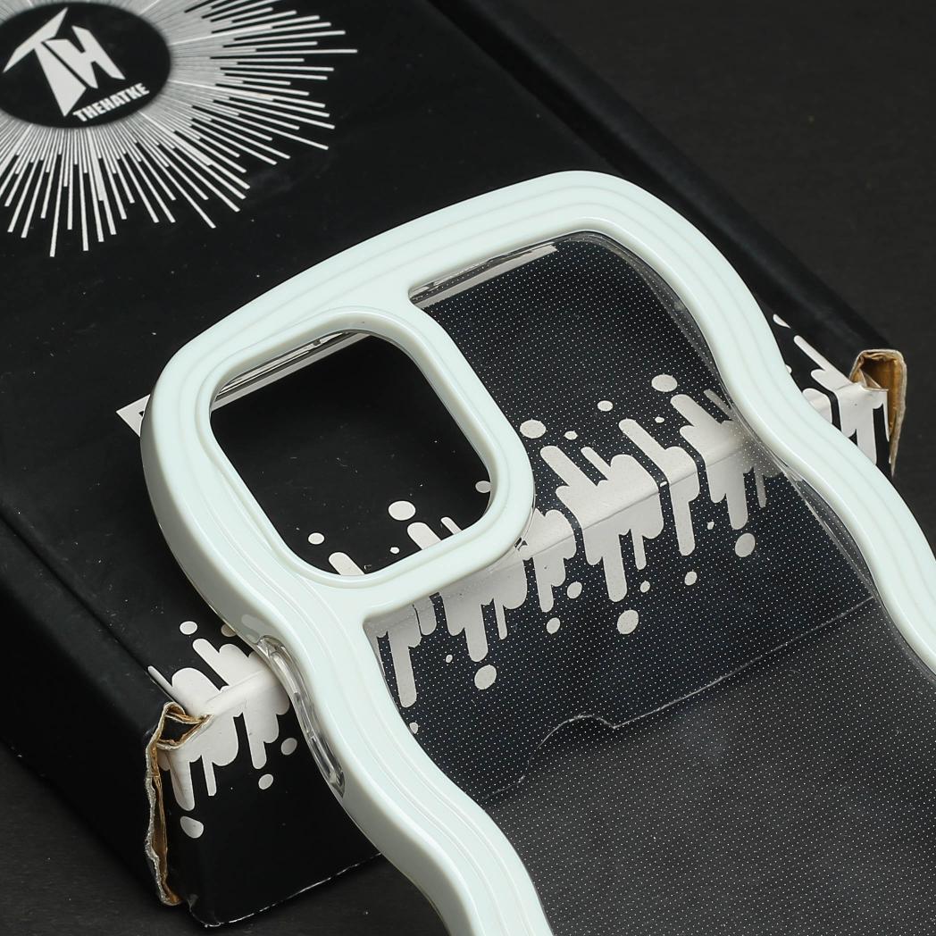 White Zig Zag Frame Silicon Case for Apple Iphone 15 Pro Max - Image 4