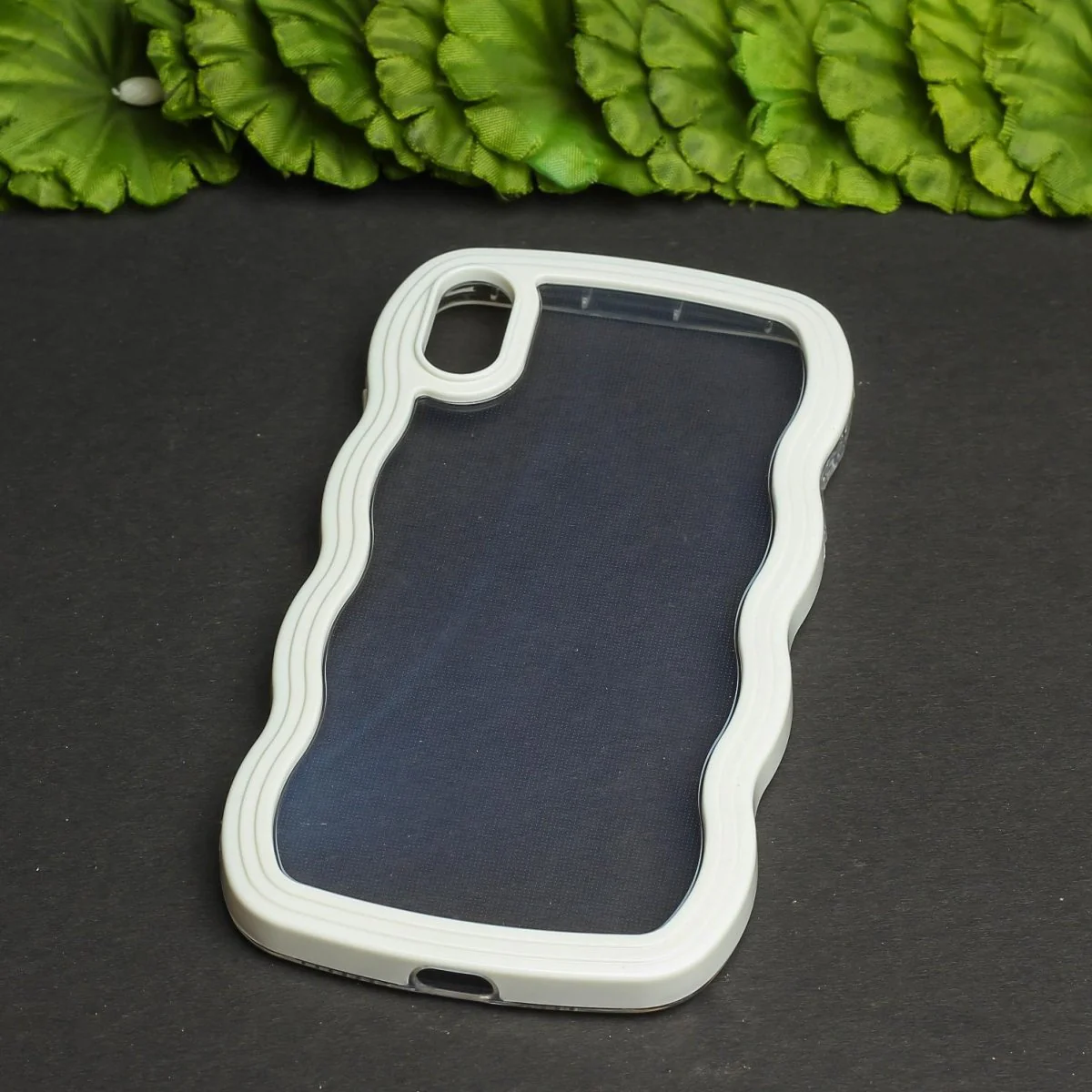 White Zig Zag Frame Silicon Case for Apple Iphone Xs Max - Image 2