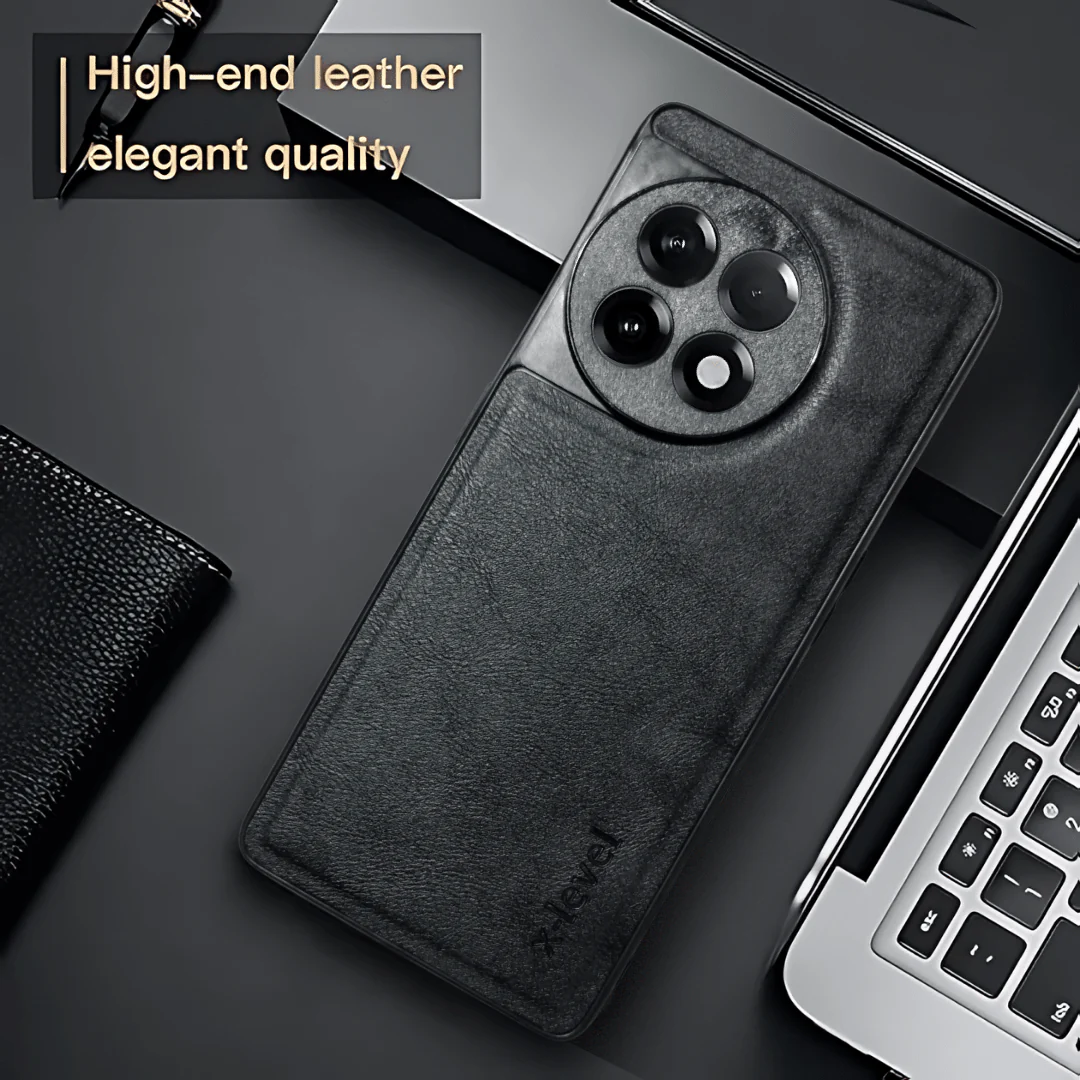 X-LEVEL Black Leather Case for Oneplus 11r