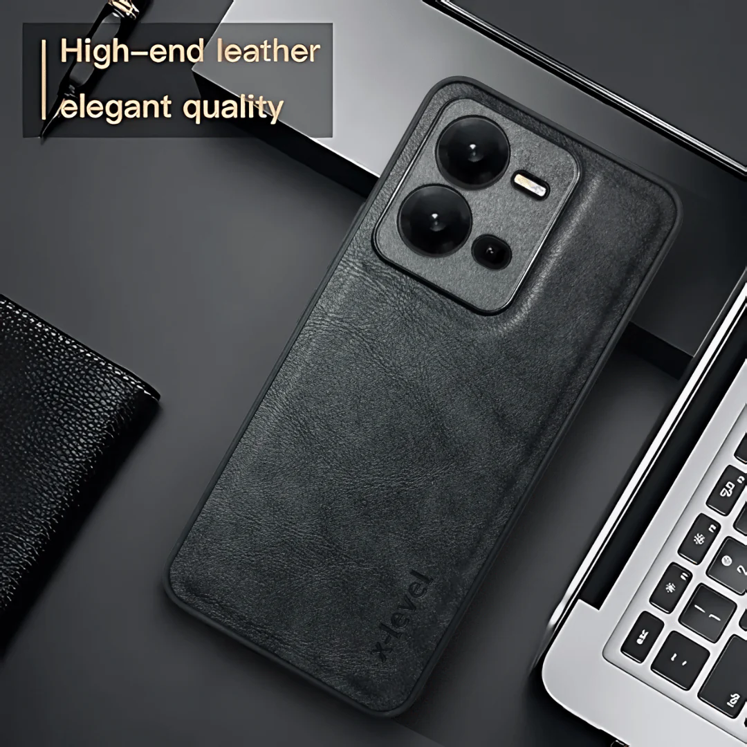 X-LEVEL Black Leather Case for Vivo V25