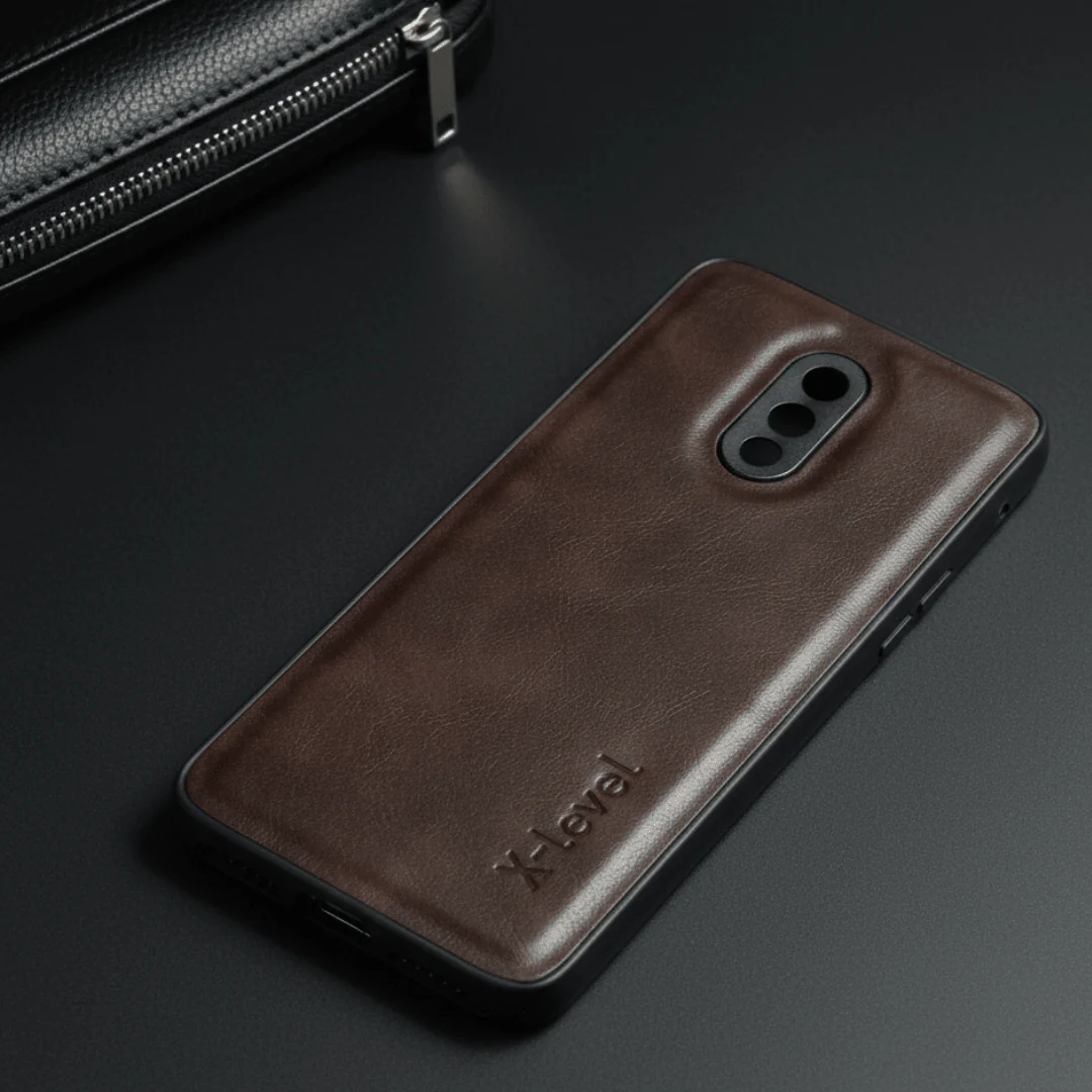 X-LEVEL Dark Brown Leather Case for Oneplus 7