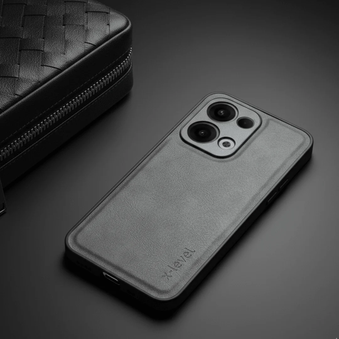 X-LEVEL Grey Leather Case for Oppo Reno 13