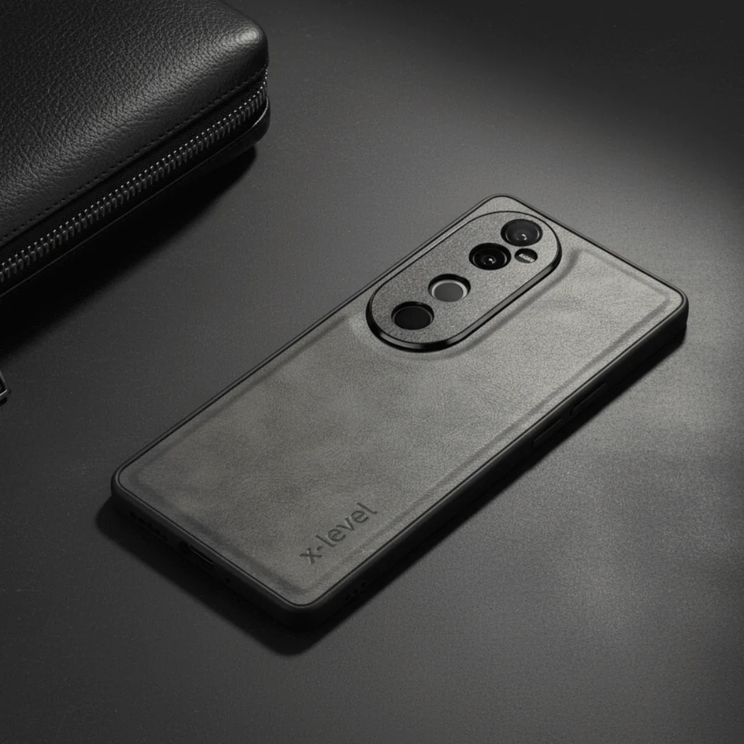 X-LEVEL Grey Leather Case for Vivo V40 Pro