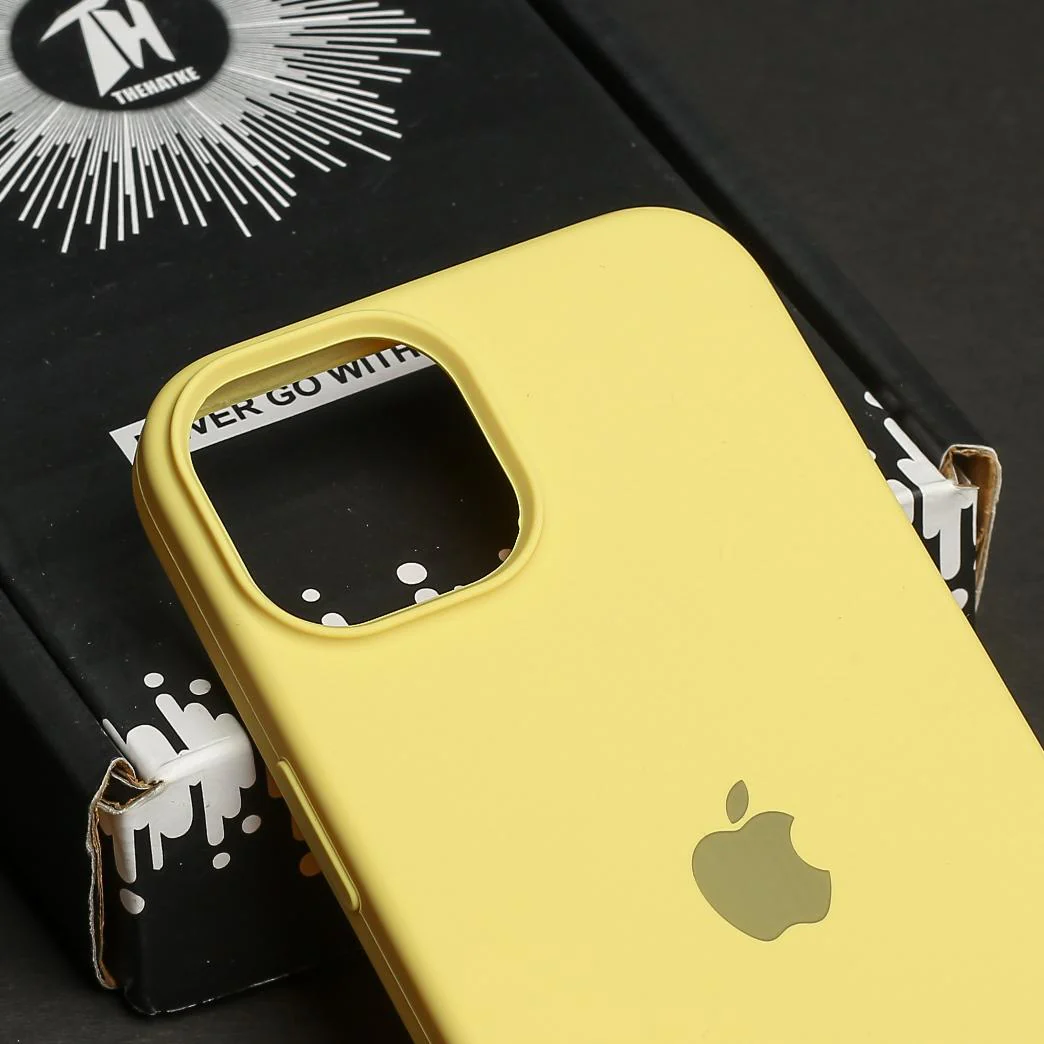 Yellow Original Silicone case for Apple iphone 14 - Image 4