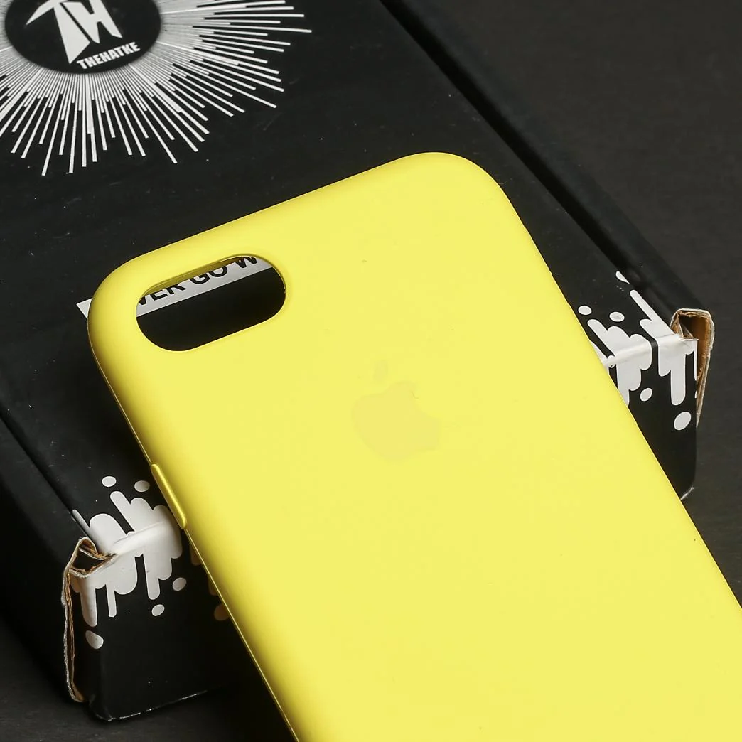 Yellow Original Silicone case for Apple iphone 7 - Image 4