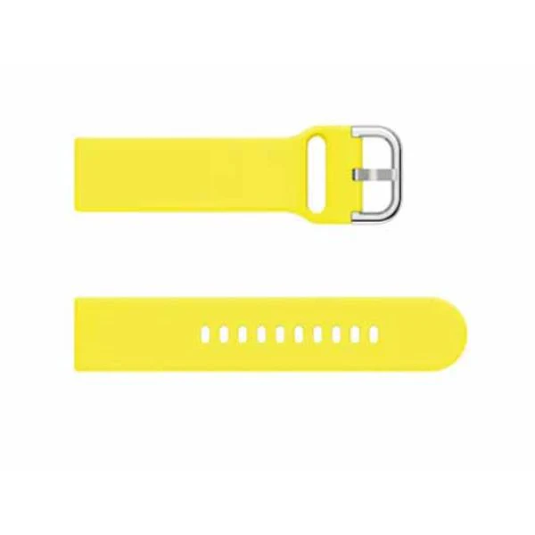 Yellow Plain Silicone Strap With Stainless steel Buckle For Smart Watch (20mm) - Image 2