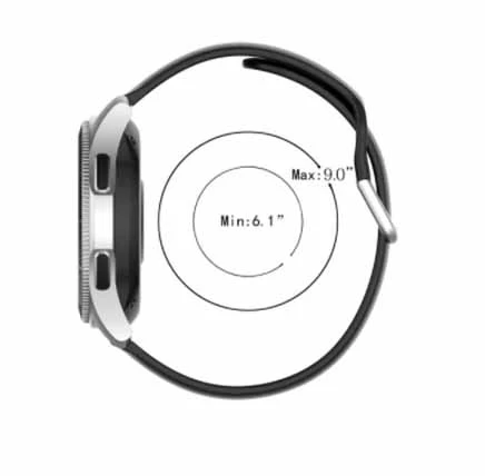 Yellow Plain Silicone Strap With Stainless steel Buckle For Smart Watch (22mm) - Image 2