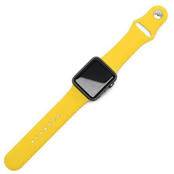 Yellow Plain Silicone Strap For Watch Series 3 (42mm/44mm/45mm/46mm/49mm) - Image 5