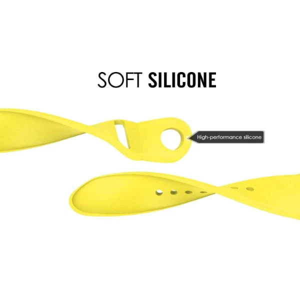Yellow Plain Silicone Strap For Watch Series 6 (42mm/44mm/45mm/46mm/49mm) - Image 3
