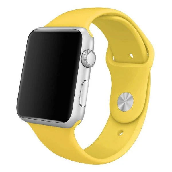 Yellow Plain Silicone Strap For Apple Watch Series SE GEN 2 (38mm/40mm/41mm) - Image 4